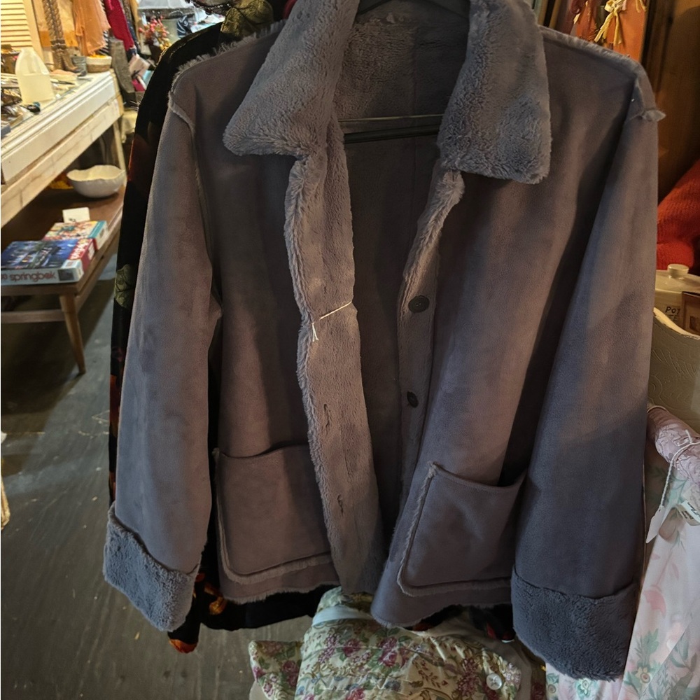 Brandon Thomas Plush Gray Jacket